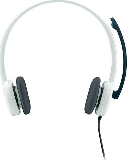 Logitech H150 Auf dem Ohr Multimedia-Headsets mit Mikrofon und Verbindung 3,5 mm Klinke in Weiß Farbe