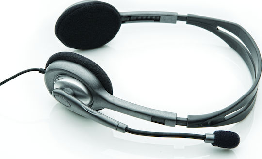 Logitech H110 On Ear Multimedia Headphone with Microphone 3.5mm Jack Gray