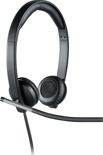 Logitech H650e Auf dem Ohr Multimedia-Headsets mit Mikrofon und Verbindung USB-A in Schwarz Farbe