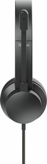 Trust Rydo На ушите Мултимедийни слушалки с микрофон и връзка USB-A в Черен цвят