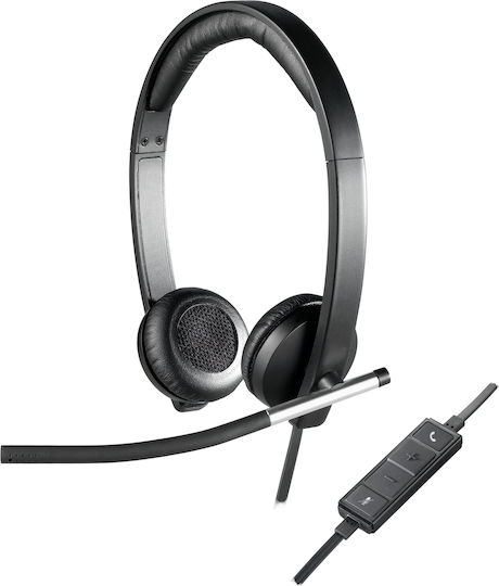 Logitech H650e Auf dem Ohr Multimedia-Headsets mit Mikrofon und Verbindung USB-A in Schwarz Farbe