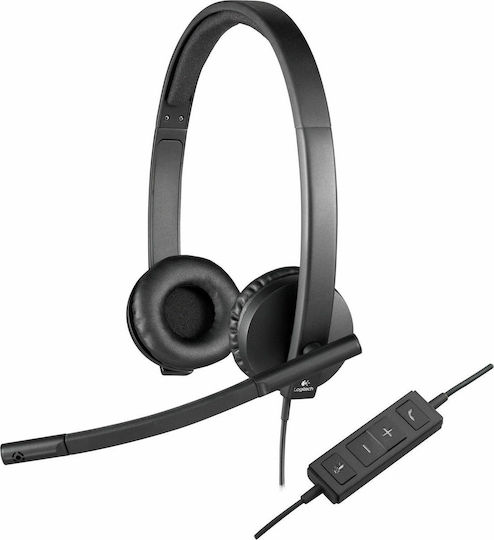 Logitech H570e Stereo On Ear Multimedia Ακουστικά με μικροφωνο και σύνδεση USB