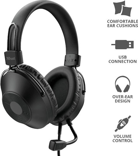 Trust Ozo Over Ear Multimedia Ακουστικά με μικροφωνο και σύνδεση USB-A