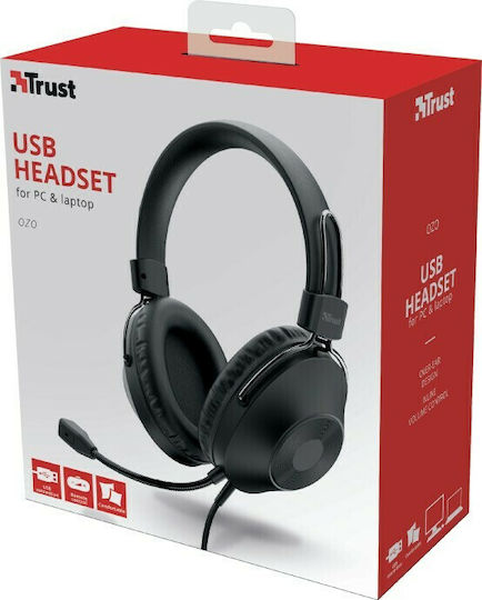 Trust HS-250 Over Ear Multimedia Headphone with Microphone USB-A