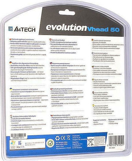 A4Tech EVO Vhead 50 HS-50 On Ear Multimedia Headphone with Microphone 3.5mm Jack