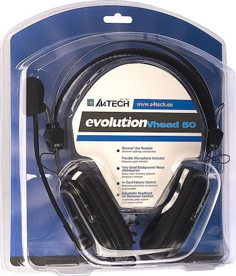 A4Tech EVO Vhead 50 HS-50 On Ear Multimedia Headphone with Microphone 3.5mm Jack