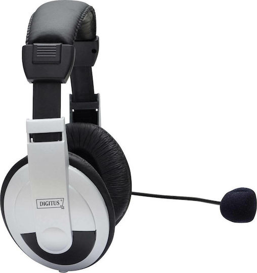 Digitus DA-12201 On Ear Multimedia Headphone with Microphone 3.5mm Jack Silver