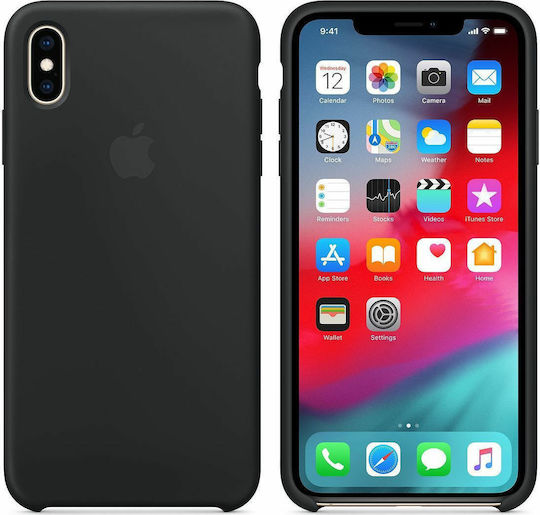 Apple Back Cover Silicon Negru (iPhone XS Max)