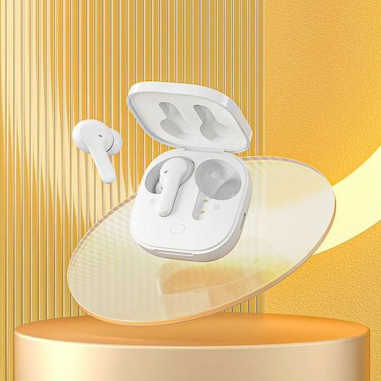 QCY T13 In-ear Bluetooth Handsfree Ακουστικά με Αντοχή στον Ιδρώτα και Θήκη Φόρτισης Λευκά