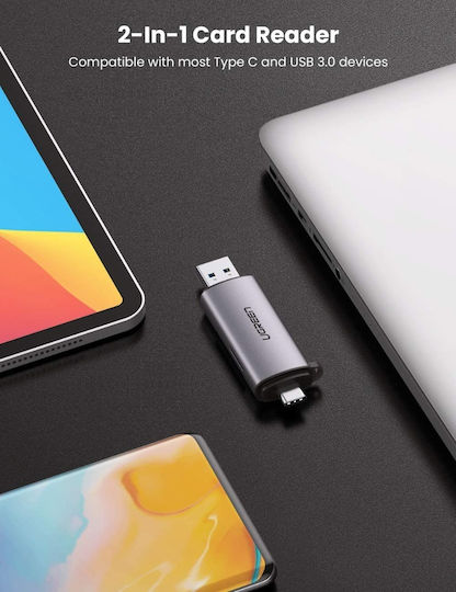 Ugreen Card Reader Type-C για SD/microSD Γκρι