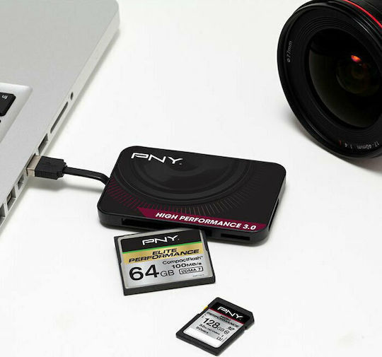 PNY High Performance Card Reader USB 3.0 για SD/microSD/MemoryStick/CompactFlash/xD