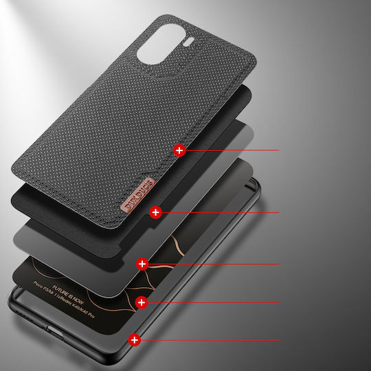 Dux Ducis Fino Back Cover Σιλικόνης / Υφασμάτινο Μαύρο (Poco F3 / Mi 11i)