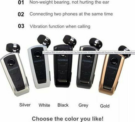 Fineblue F910 In-ear Bluetooth Handsfree Ακουστικό Χρυσό
