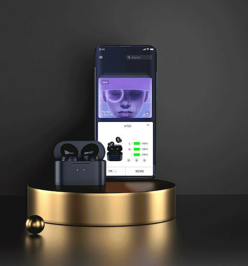 QCY HT01 In-Ear Bluetooth-Freisprecheinrichtung Kopfhörer mit Ladeetui Schwarz