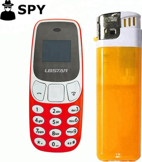 L8STAR BM10 Mini Dual SIM Мобилен Телефон с Бутони Червен