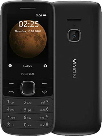 Nokia 225 4G Dual SIM Κινητό με Κουμπιά (Αγγλικό Μενού) Μαύρο
