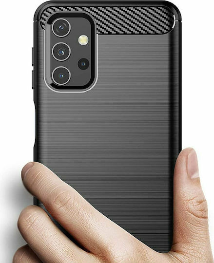 Hurtel Carbon Back Cover Σιλικόνης Μαύρο (Galaxy A32 5G)