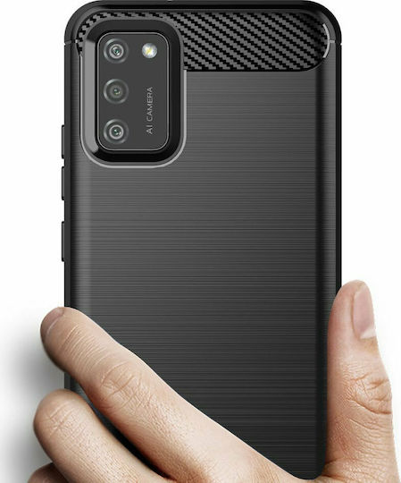 Hurtel Carbon Back Cover Σιλικόνης Μαύρο (Galaxy A02s)