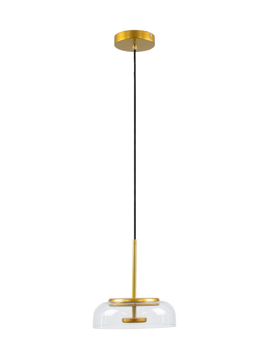 GloboStar Charlotte Pendant Light LED Suspension Bell with Warm White Light Transparent