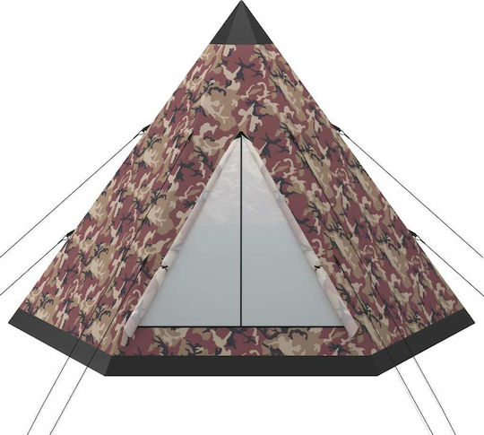 vidaXL Sommer Campingzelt Teepee Braun Für 4 Personen 300x200x250cm