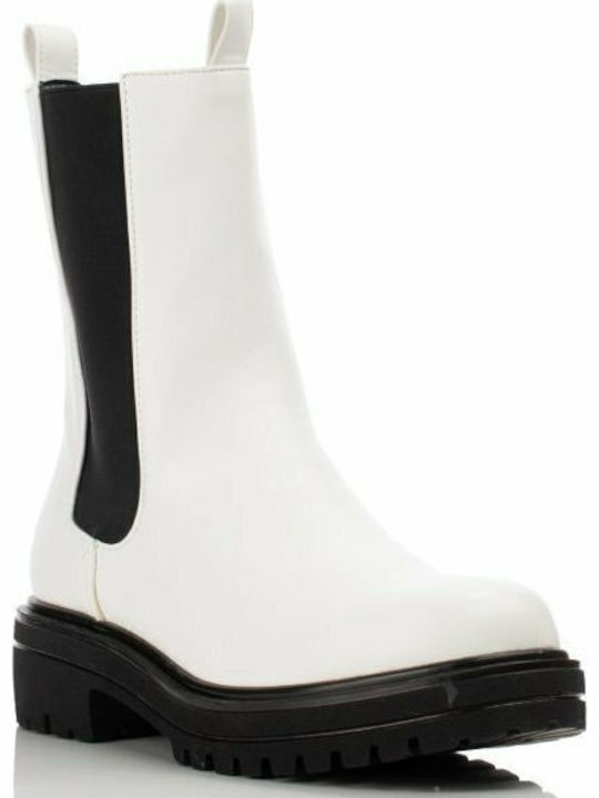 Damen Chelsea Stiefeletten Weiß