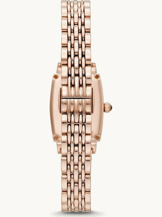 Emporio Armani Gianni T-bar Womens Watch 26mm Battery With Pink Gold Stainless Steel Bracelet