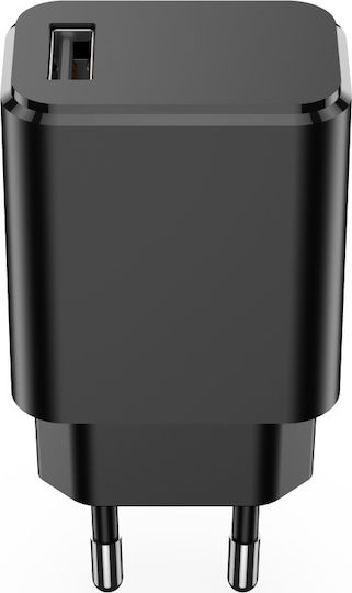 Setty Charger with USB-A Port and Cable USB-C Blacks (GSM106087)