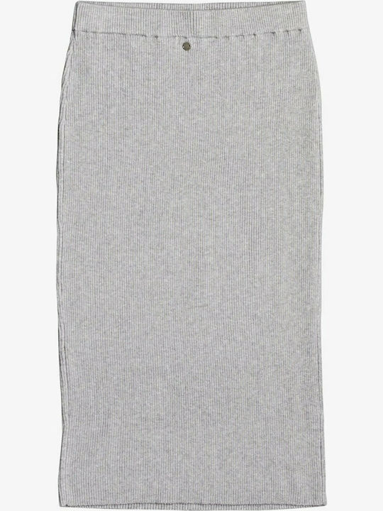 On My Cloud Bleistift Hoch tailliert Midi Rock Gray