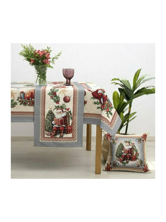 Sette Colori 8930 Christmas Tablecloth Fabric Silver L140xW140cm 1pcs