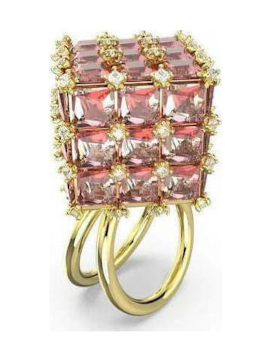 Swarovski Curiosa Square Дамски Пръстен с Циркони от Стомана Позлатен
