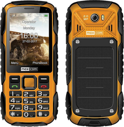 MaxCom Strong MM920 Einzel-SIM Widerstandsfähig Handy mit Tasten (Englisches Menü) Orange