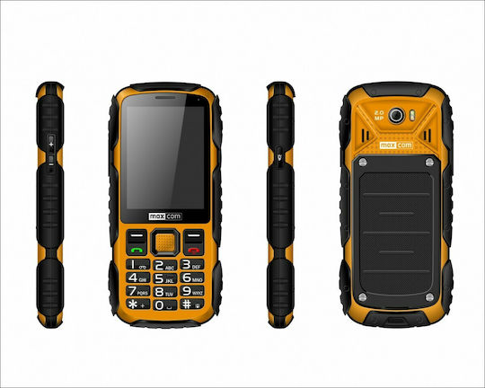MaxCom Strong MM920 Einzel-SIM Widerstandsfähig Handy mit Tasten (Englisches Menü) Orange