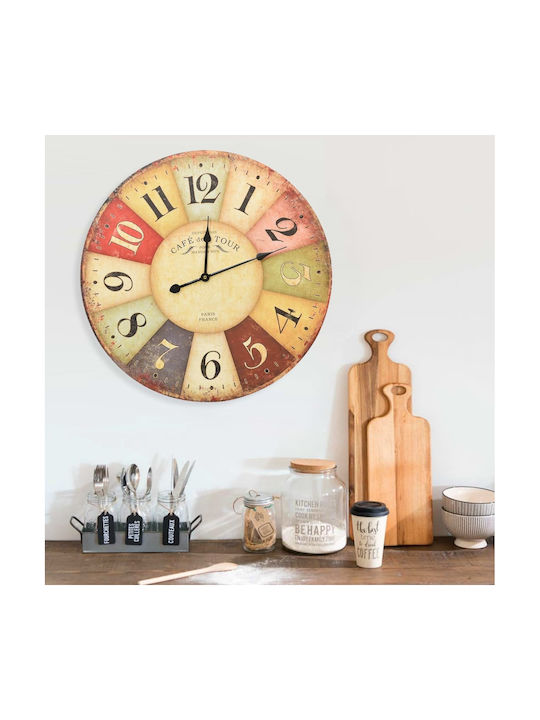 vidaXL Antique Wall Clock Wooden Colorful Ø60cm