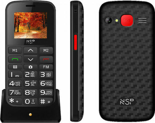 NSP 2000DS Dual SIM Mobile with Large Buttons (Greek Menu) Black