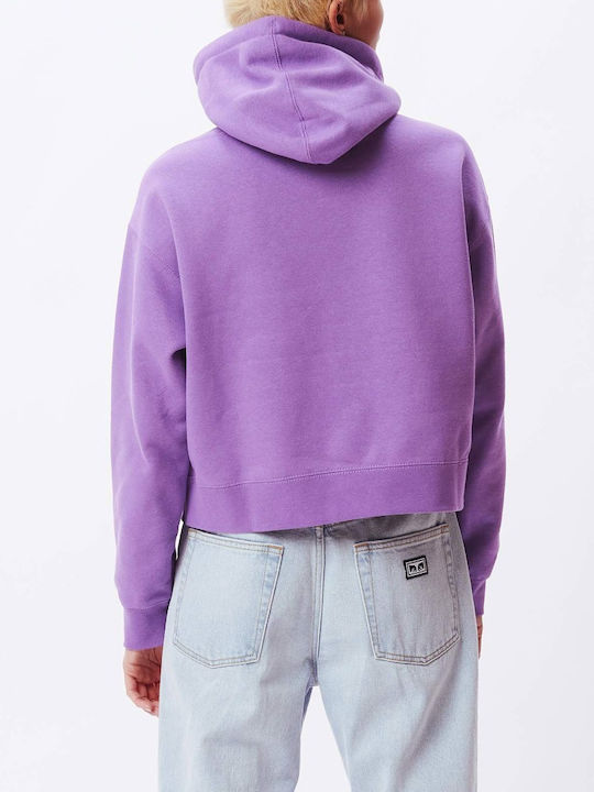 Bold Cropped Women's Sweatshirt Hooded Purple