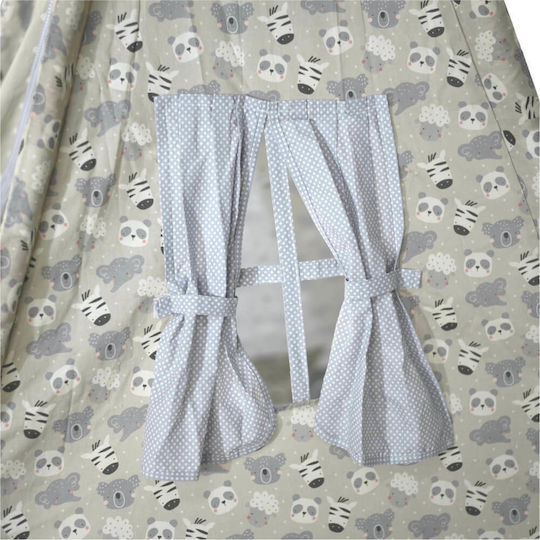 Bebe Stars Kids Indian Teepee Play Tent Panda Beige