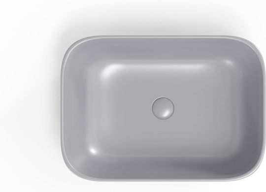 Swiss Aqua Technologies Infinitio Επικαθήμενος Νιπτήρας Κεραμικός 45.5x32.5cm Γκρι Ματ