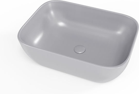 Swiss Aqua Technologies Infinitio Επικαθήμενος Νιπτήρας Κεραμικός 45.5x32.5cm Γκρι Ματ