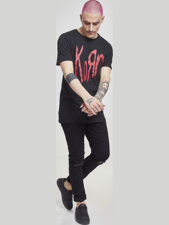 Merchcode Korn Logo T-shirt σε Μαύρο χρώμα