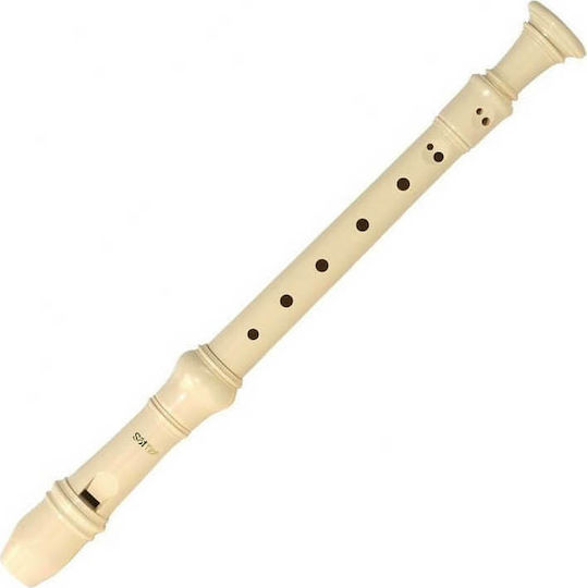 Aulos Soprano Πλαστική Φλογέρα 303A Elite Recorder Μπαρόκ Λευκή