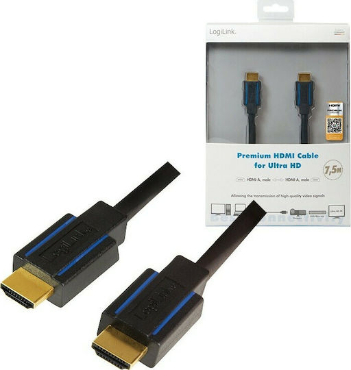 LogiLink Kabel HDMI-Stecker - HDMI-Stecker 7.5m Schwarz