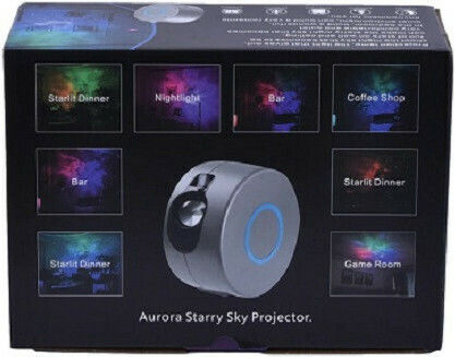 Rotativ Lampă de proiecție pentru copii Aurora Starry Sky cu Proiecție de Stele Gri 17x17x9εκ.