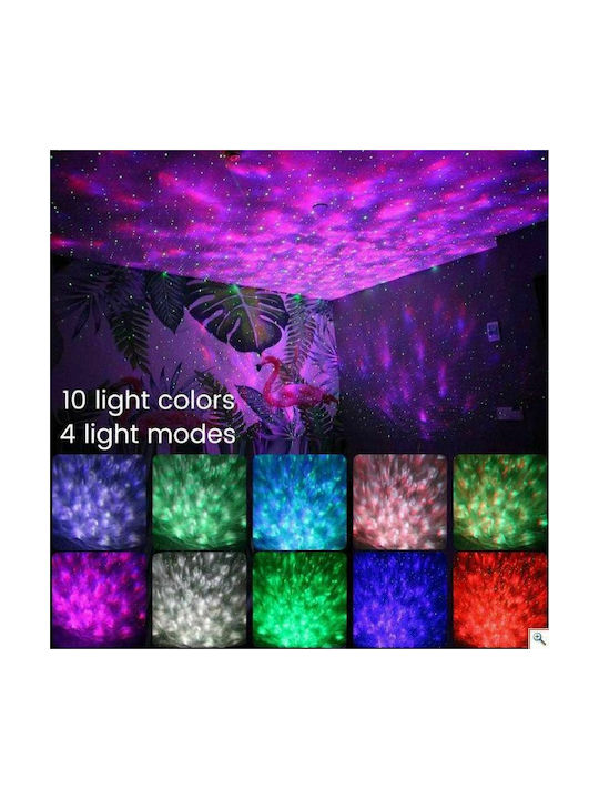 Andowl Led Kids Projector Lamp Starry with Star Projection Black 11x11x16εκ.