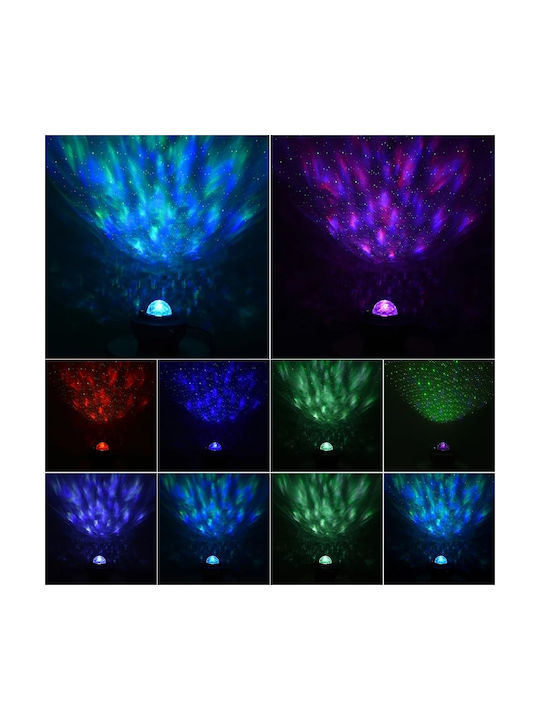 Andowl Led Kids Projector Lamp Starry with Star Projection Black 11x11x16εκ.