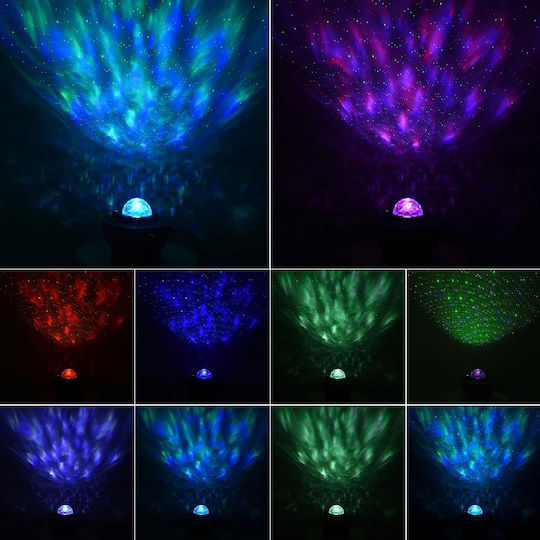 Andowl Led Παιδικό Φωτιστικό Projector Starry με Προβολή Αστεριών Μαύρο 11x11x16εκ.