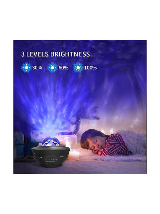 Andowl Led Kids Projector Lamp Starry with Star Projection Black 11x11x16εκ.