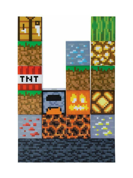 Paladone Led Kids Decorative Lamp Minecraft Block Building Multicolour 20x6x27εκ.