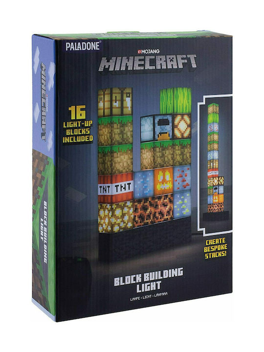 Paladone Led Kids Decorative Lamp Minecraft Block Building Multicolour 20x6x27εκ.