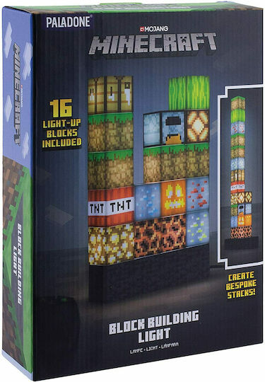 Paladone Led Kids Decorative Lamp Minecraft Block Building Multicolour 20x6x27εκ.