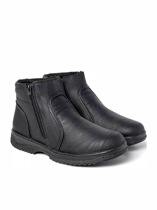 Schwarz Herrenstiefel mit Reißverschluss